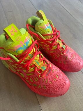 Kids 6.5 Bright Pink & Neon Yellow Athletic Shoes Puma mb.04 Love
